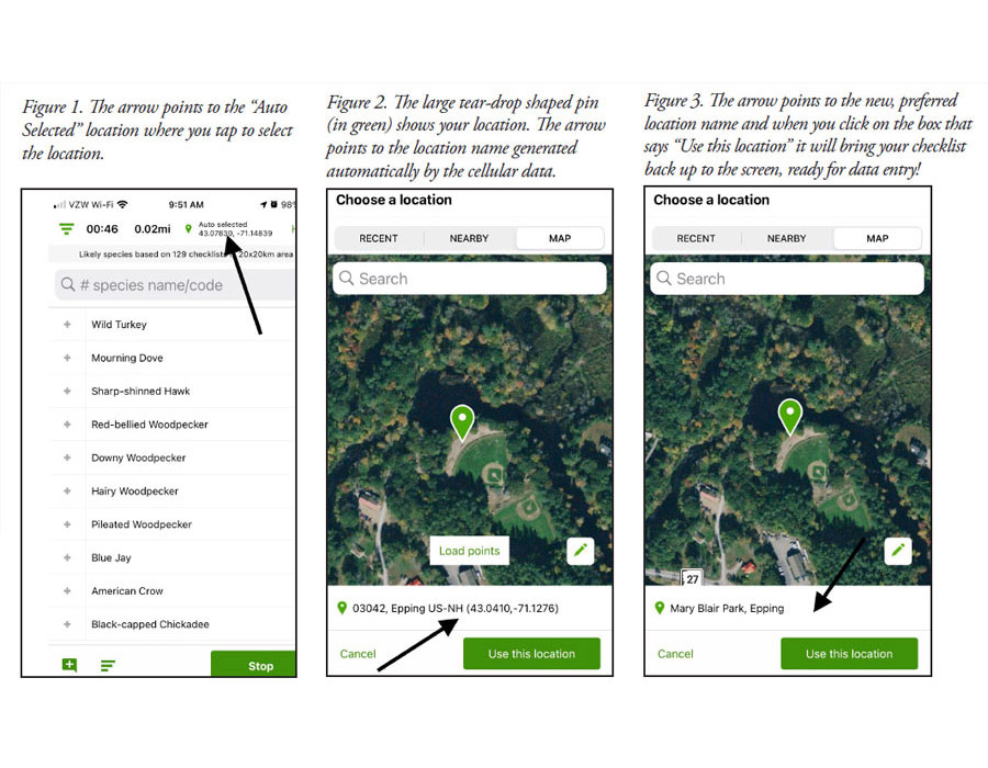 Tips for eBird Mobile Locations New Hampshire eBird